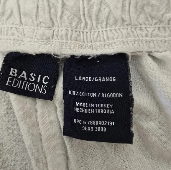 Vintage Basic Editions 100% Cotton White Shorts Relaxed Fit - Picture 2 of 3